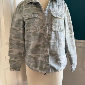 BDG Green Camouflage Shirt